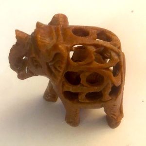 Soapstone elephant baby inside